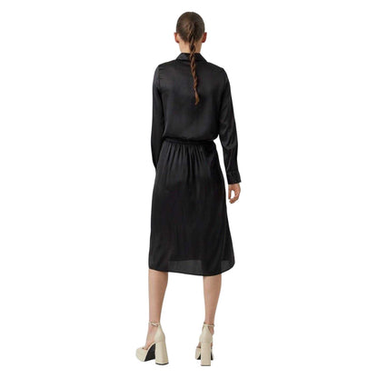 Black - Back - Vero Moda Womens-Ladies Woven Midi Skirt