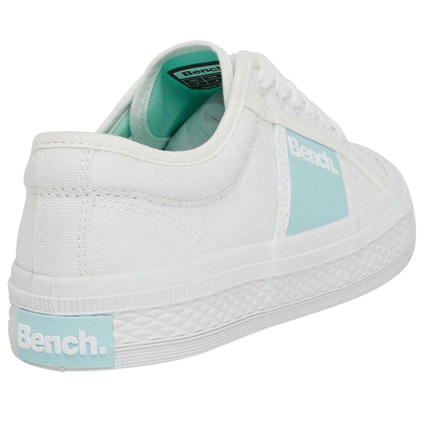 White - Back - Bench Womens-Ladies Vicky Canvas Trainers