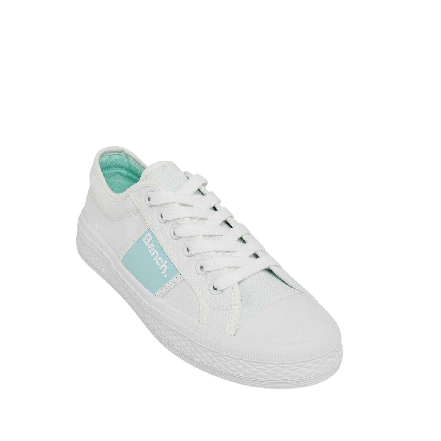 White - Side - Bench Womens-Ladies Vicky Canvas Trainers