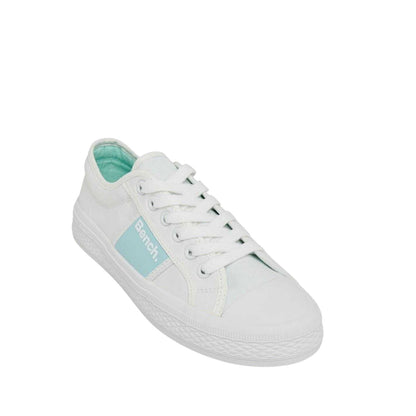 White - Side - Bench Womens-Ladies Vicky Canvas Trainers