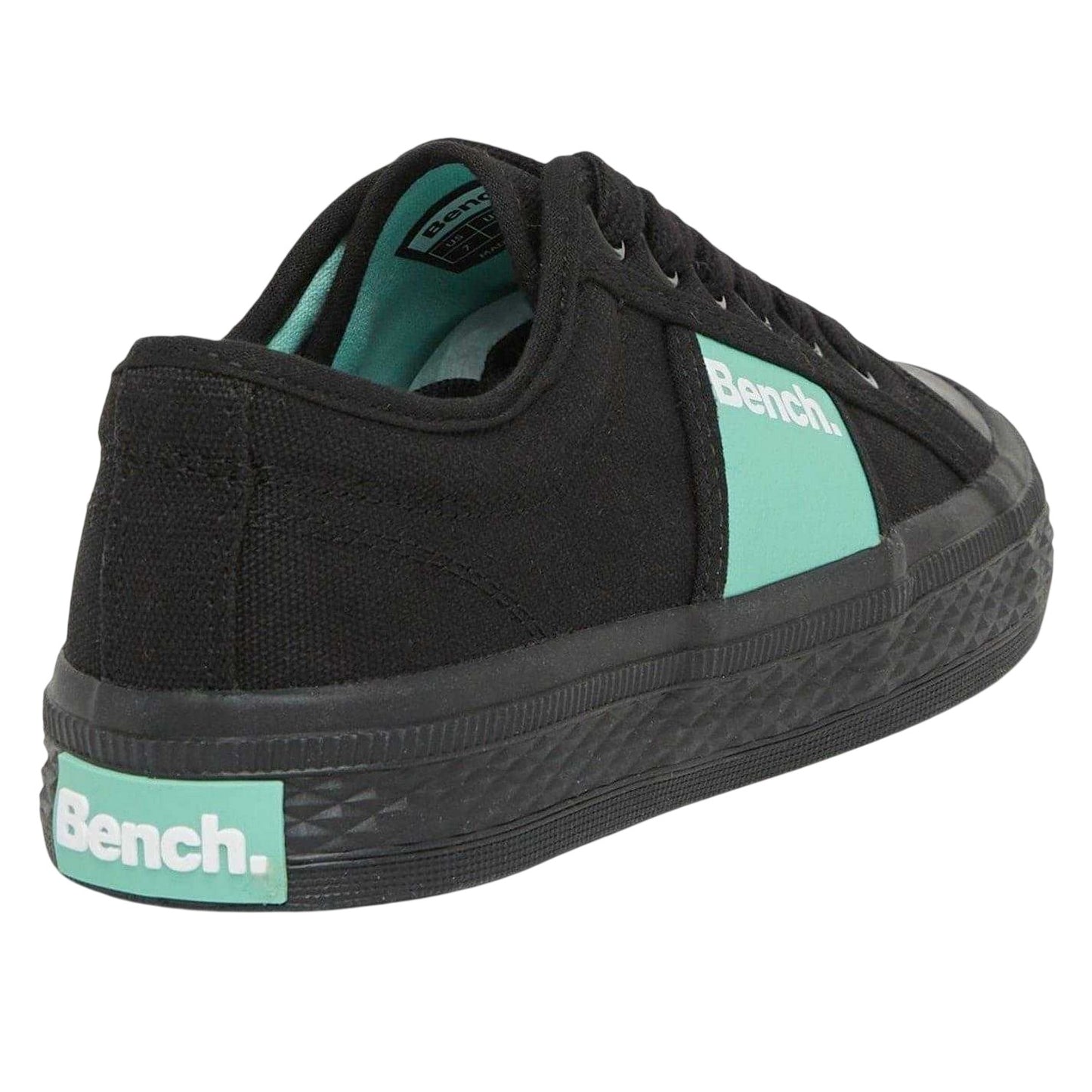 Black - Back - Bench Womens-Ladies Vicky Canvas Trainers