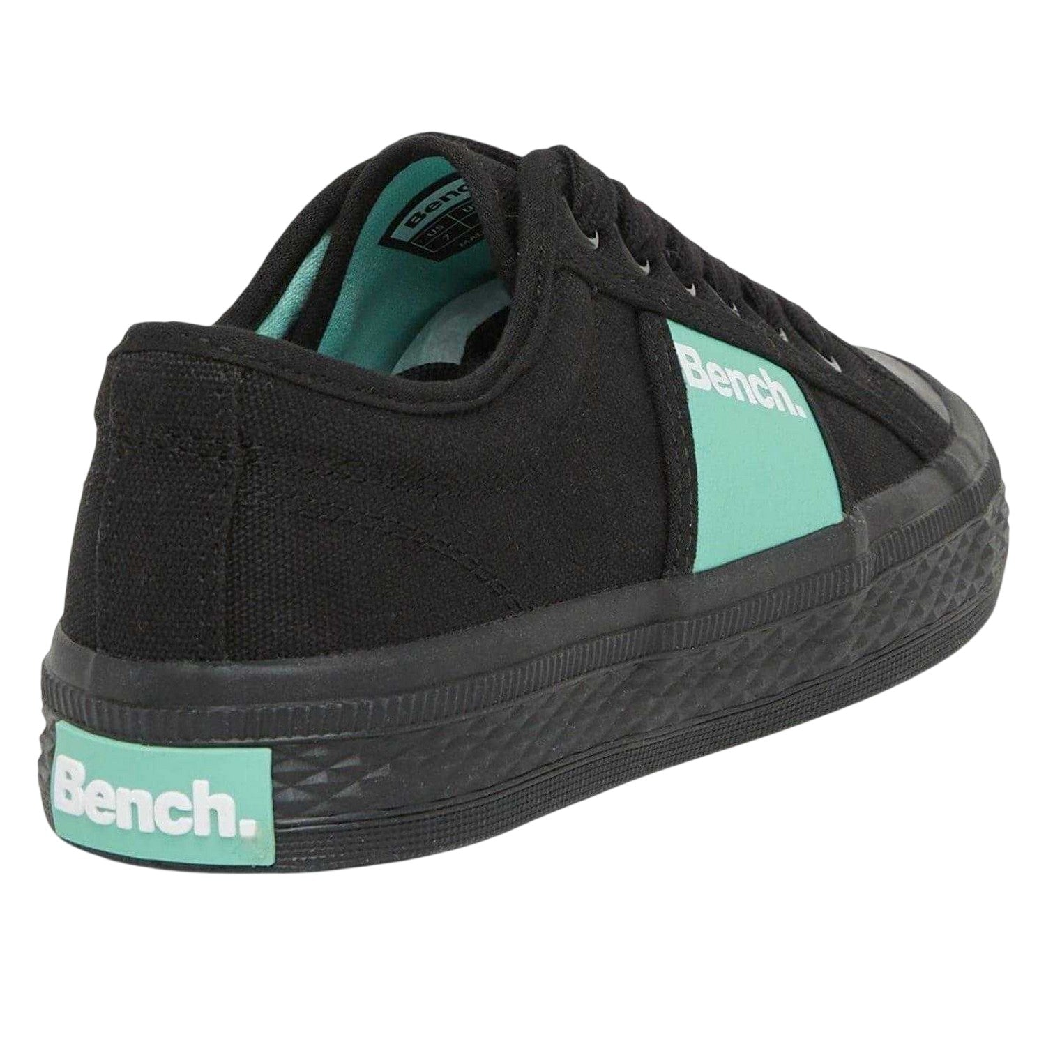 Black - Back - Bench Womens-Ladies Vicky Canvas Trainers