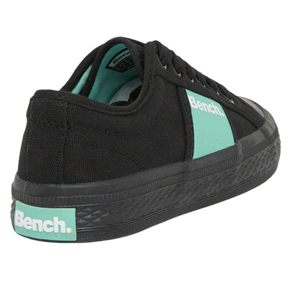 Black - Back - Bench Womens-Ladies Vicky Canvas Trainers