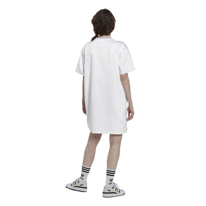 White - Back - Adidas Womens-Ladies Recycled Polyester T-Shirt Dress