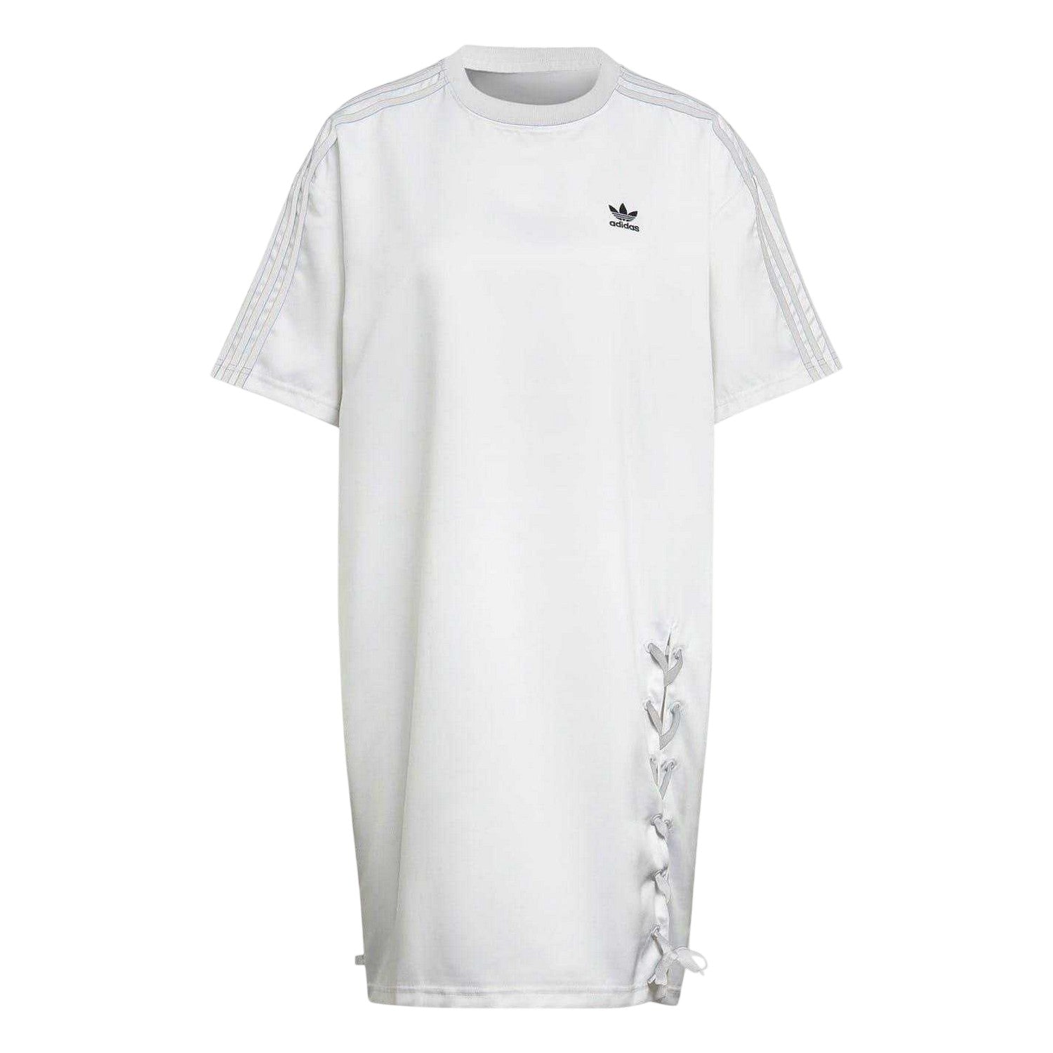 White - Front - Adidas Womens-Ladies Recycled Polyester T-Shirt Dress