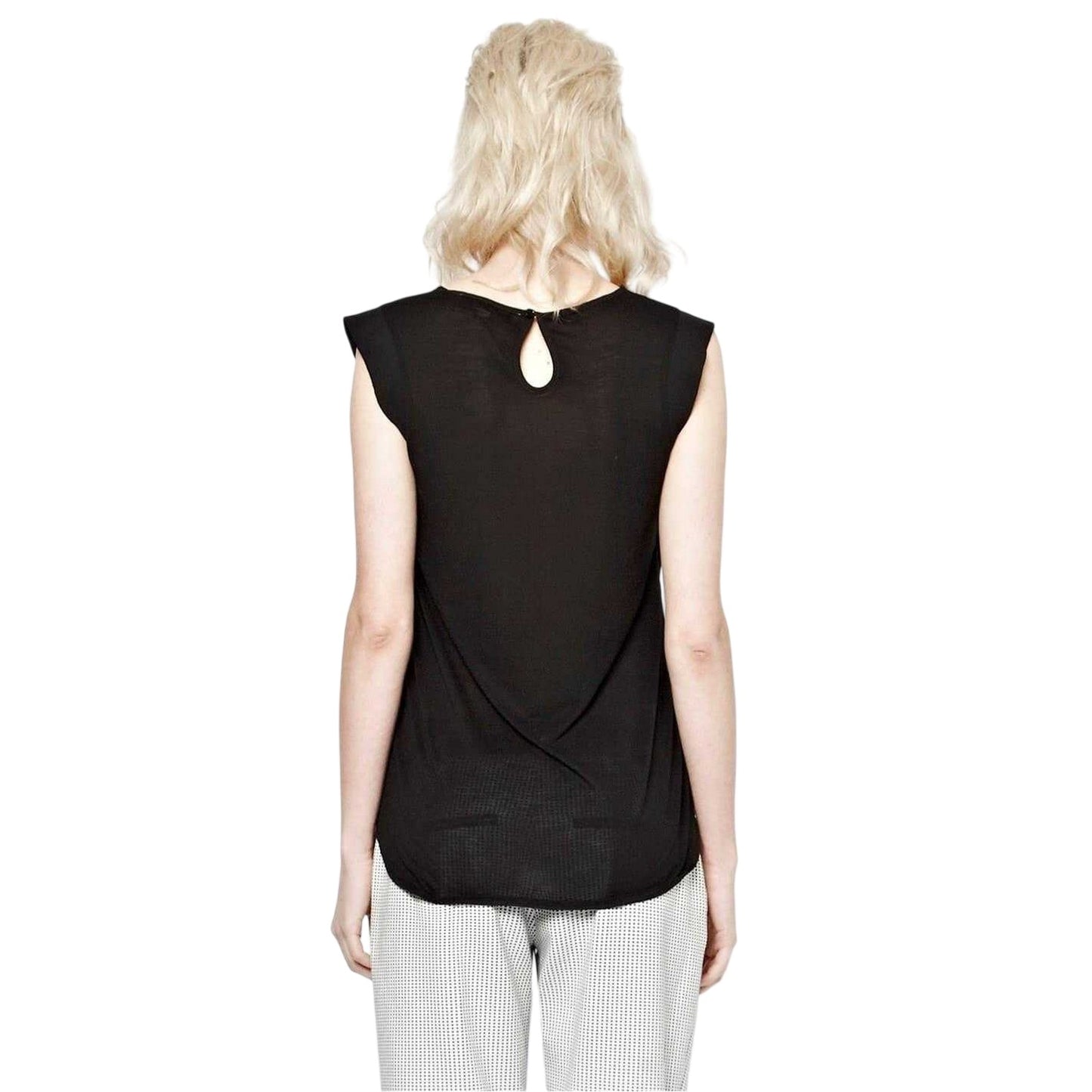 Black - Back - French Connection Womens-Ladies Capped Sleeved T-Shirt
