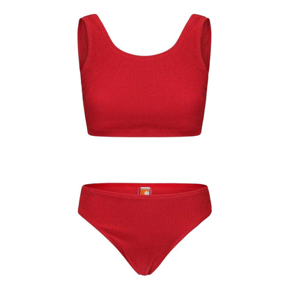 Red - Front - SoulCal Womens-Ladies Ribbed Bikini Set