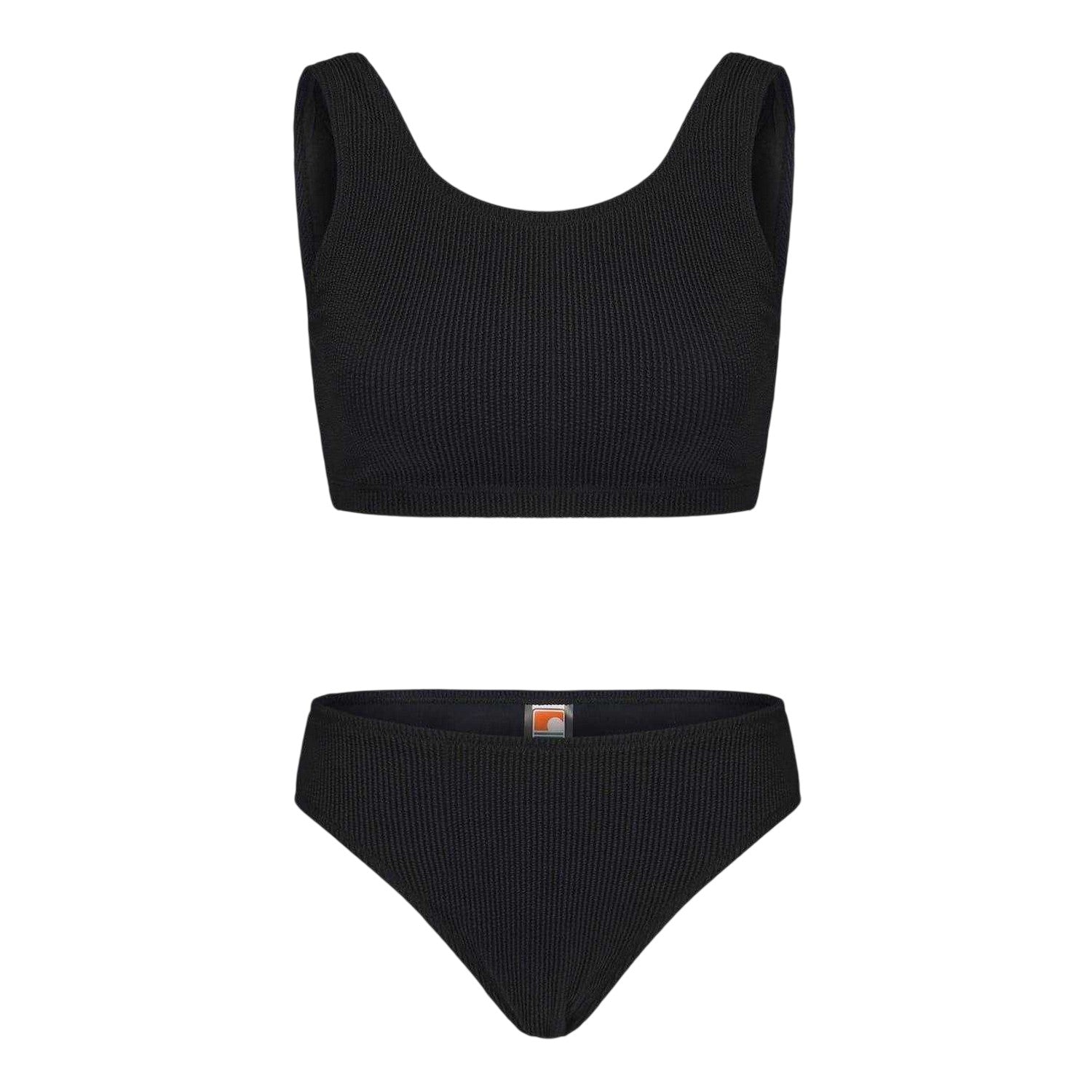 Black - Front - SoulCal Womens-Ladies Ribbed Bikini Set
