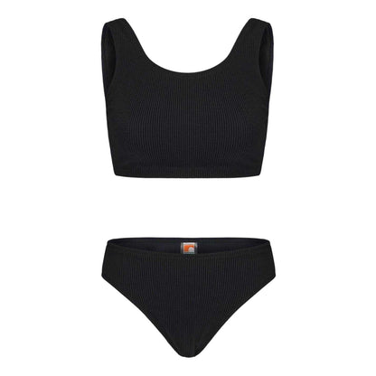 Black - Front - SoulCal Womens-Ladies Ribbed Bikini Set