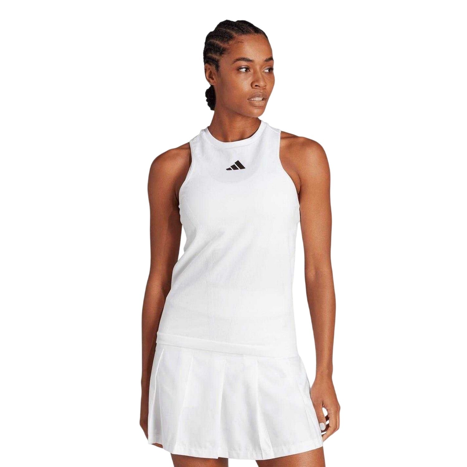 White - Side - Adidas Womens-Ladies Pro Aeroready Tennis Dress