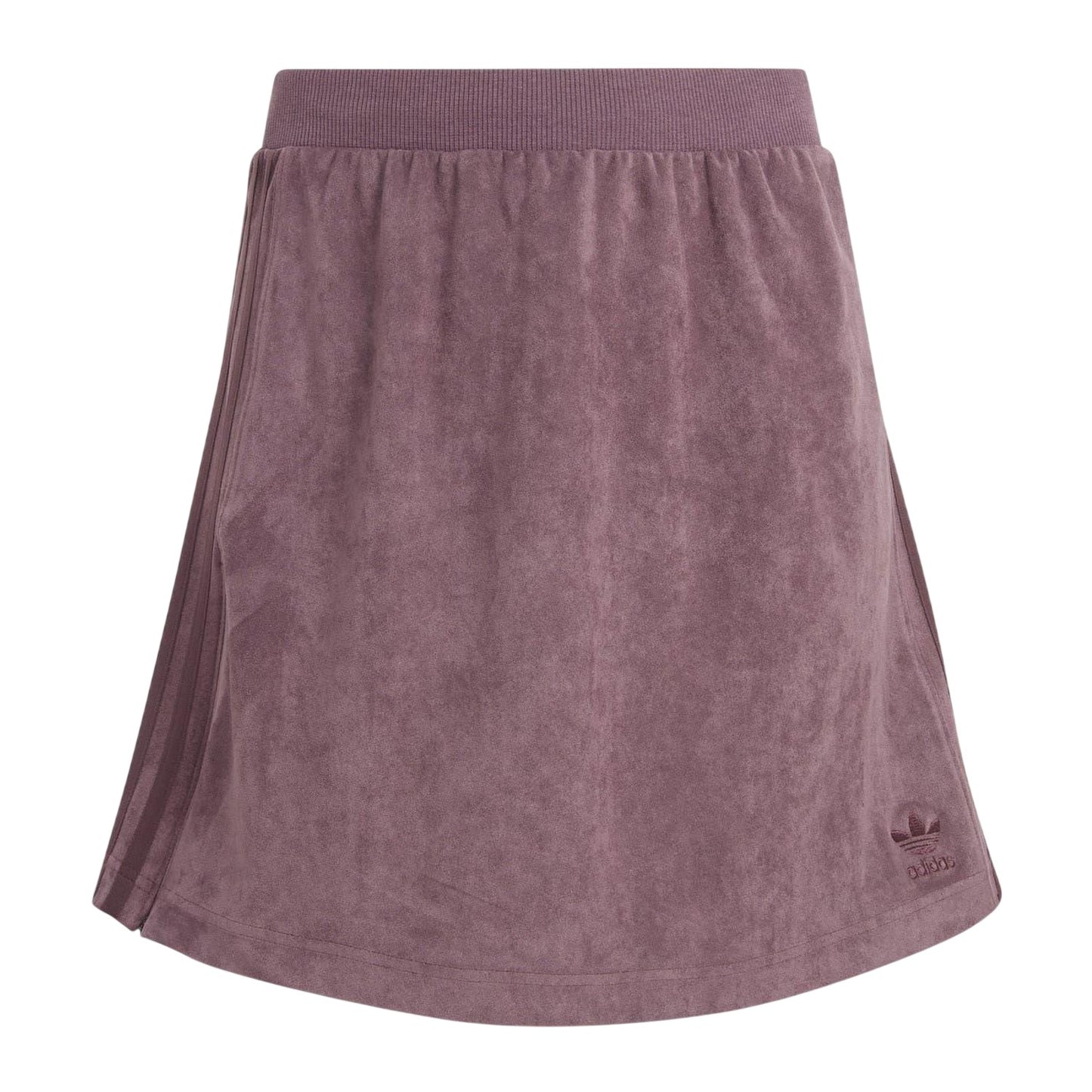 Purple - Front - Adidas Womens-Ladies Originals 3 Stripes Velour Regular Mini Skirt