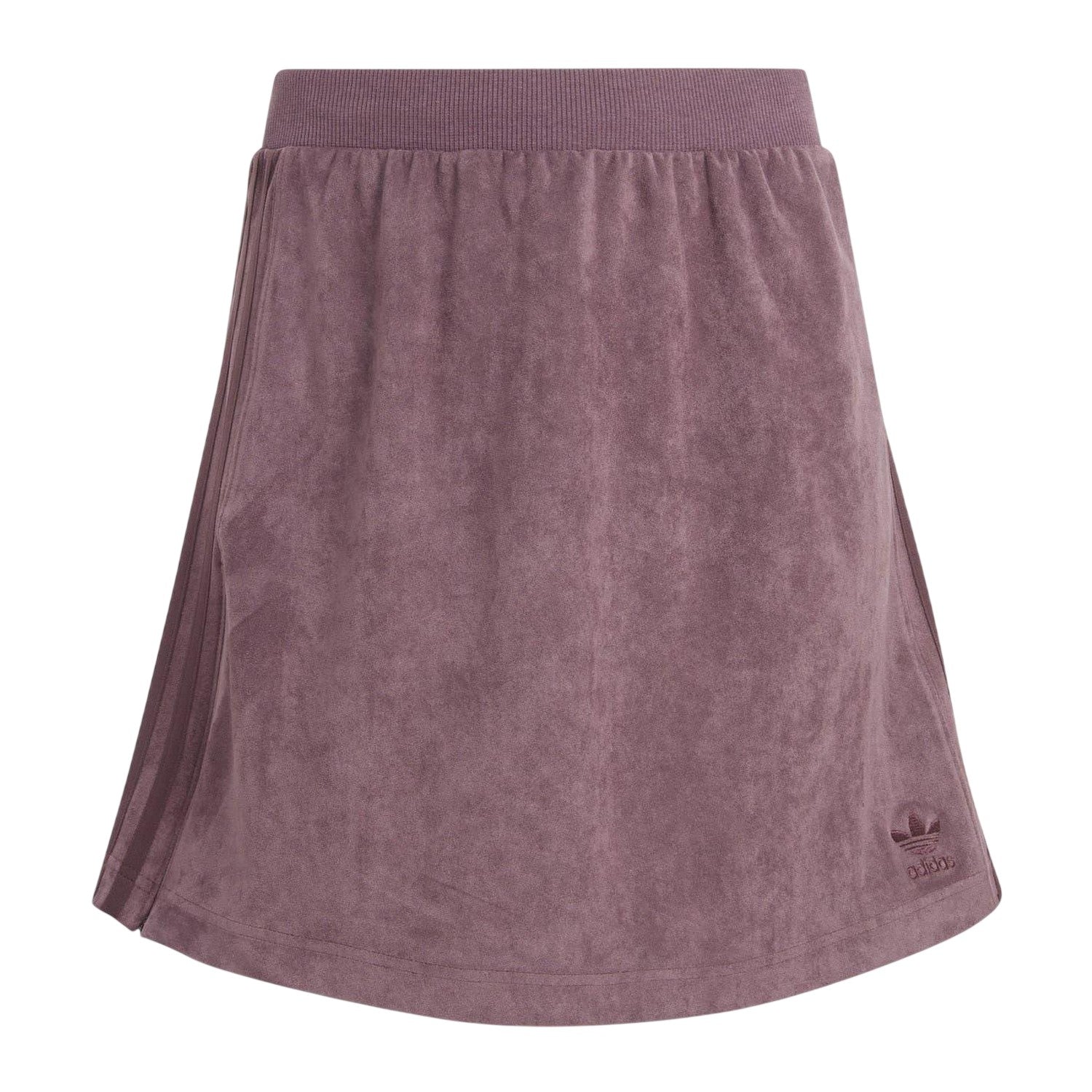 Purple - Front - Adidas Womens-Ladies Originals 3 Stripes Velour Regular Mini Skirt