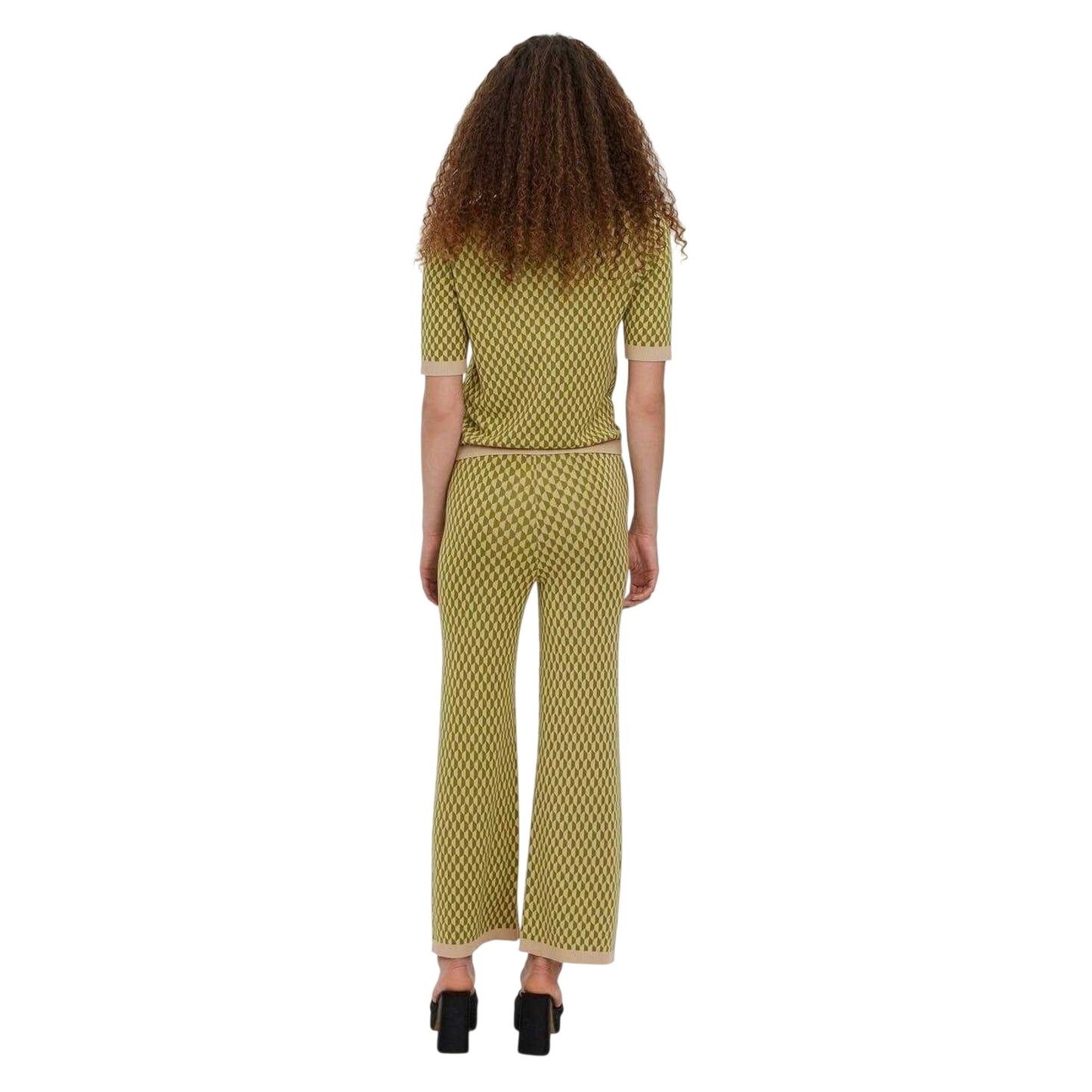Woodbine - Back - Vero Moda Womens-Ladies Urina Ribbed Geometric High Waist Trousers
