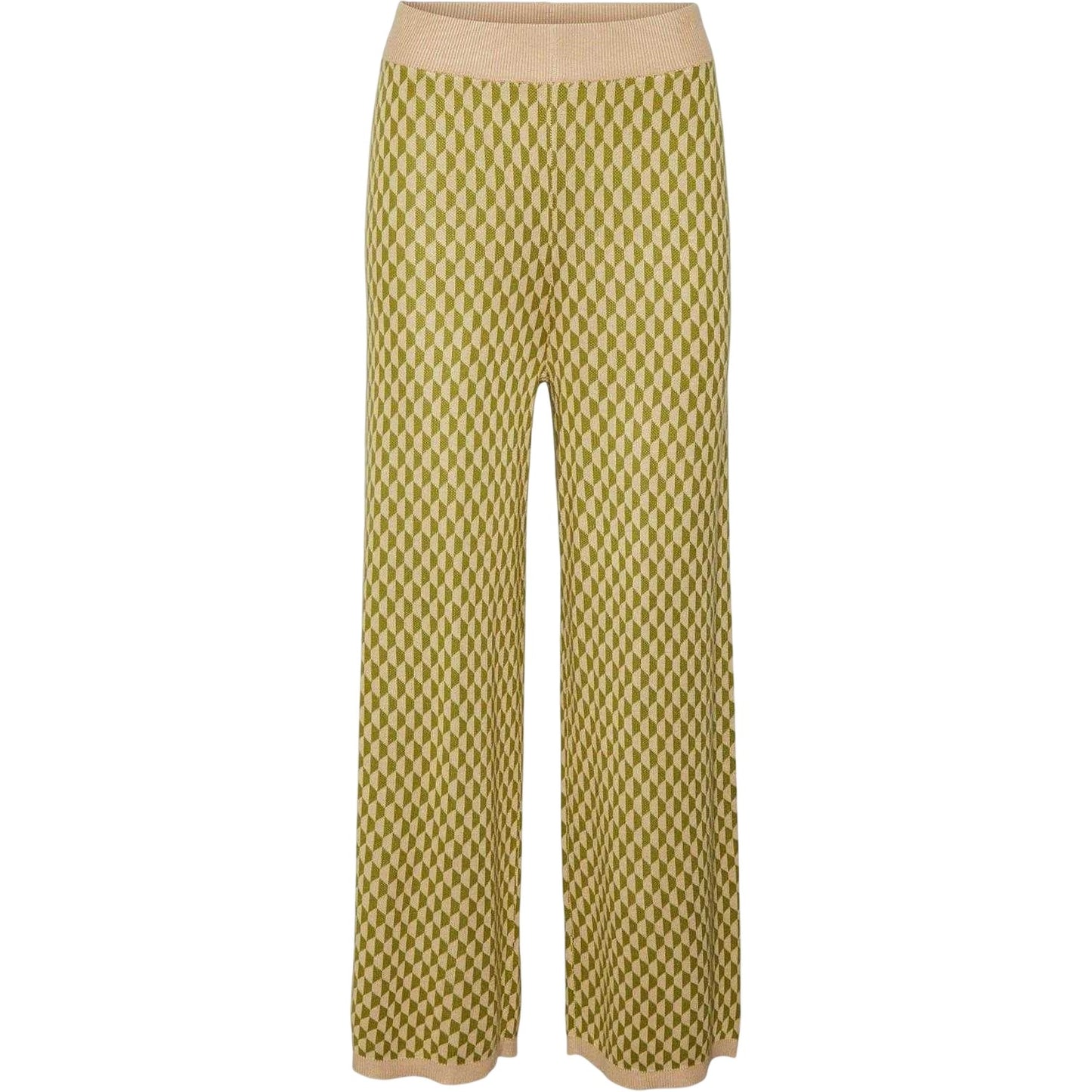Woodbine - Front - Vero Moda Womens-Ladies Urina Ribbed Geometric High Waist Trousers