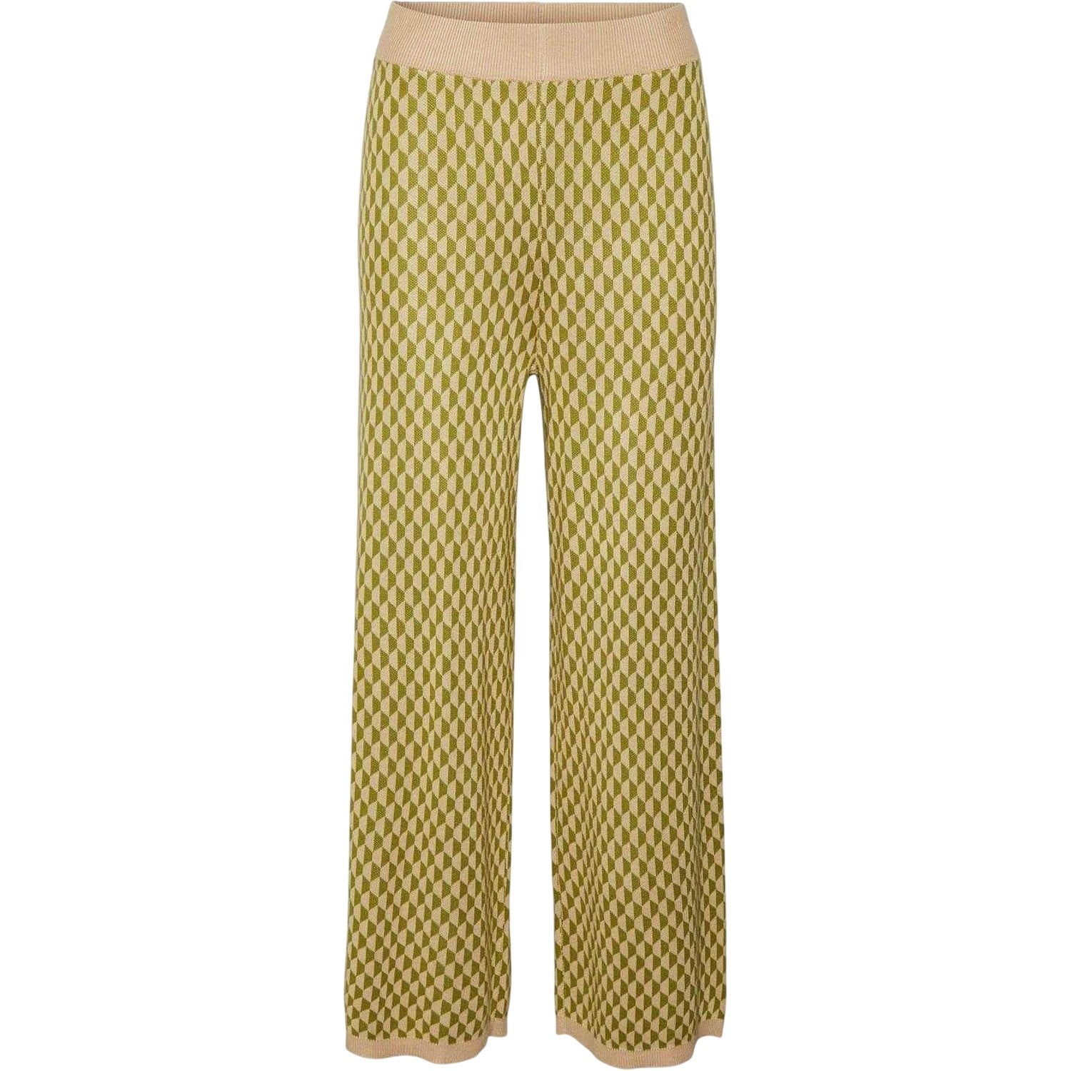 Woodbine - Front - Vero Moda Womens-Ladies Urina Ribbed Geometric High Waist Trousers