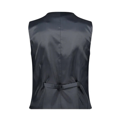 Charcoal - Back - Ted Baker Mens Panama Slim Waistcoat