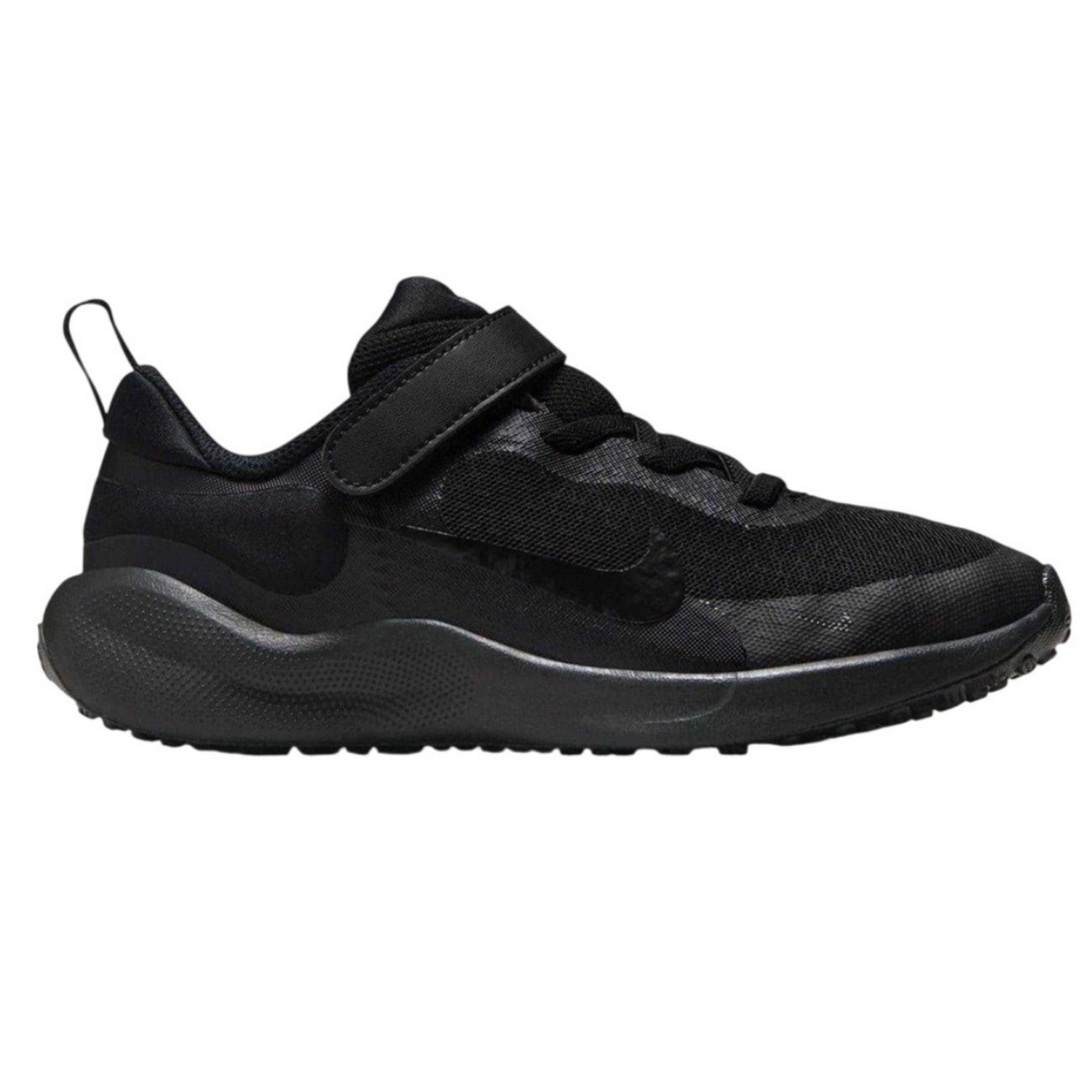 Triple Black - Front - Nike Childrens-Kids Revolution 7 PSV Trainers