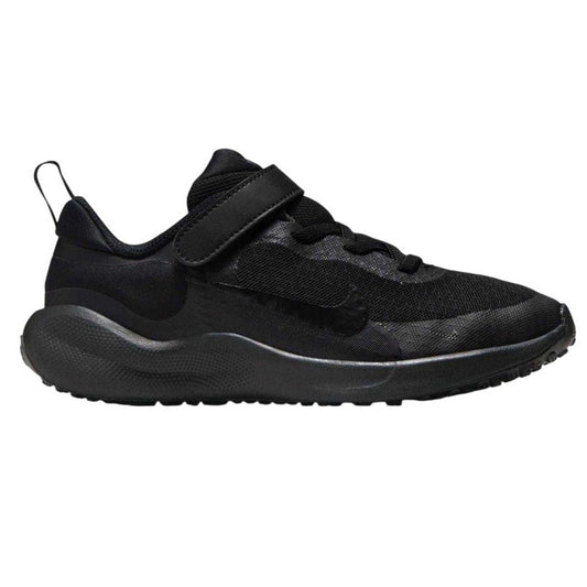 Triple Black - Front - Nike Childrens-Kids Revolution 7 PSV Trainers