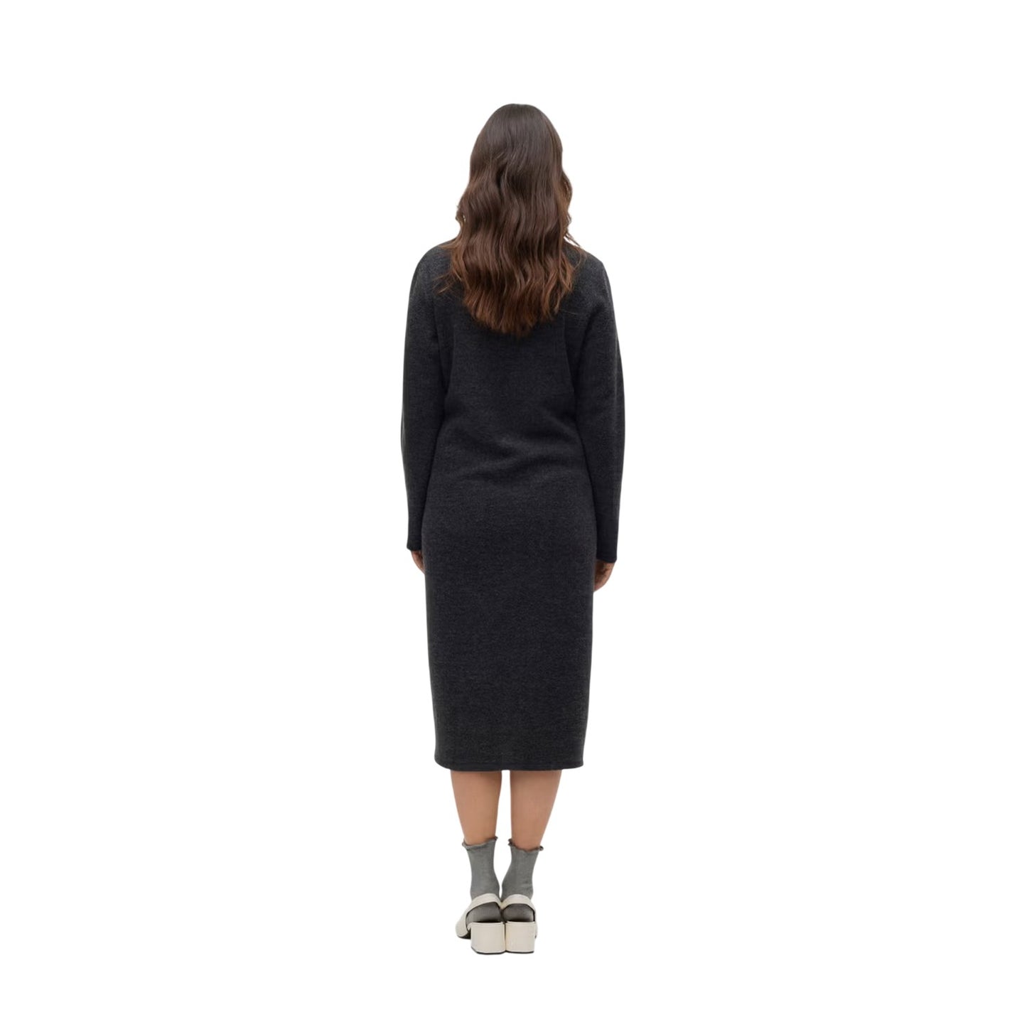 Obsidian Black - Back - Mamalicious Womens-Ladies Vmmebba Maternity Sweater Dress