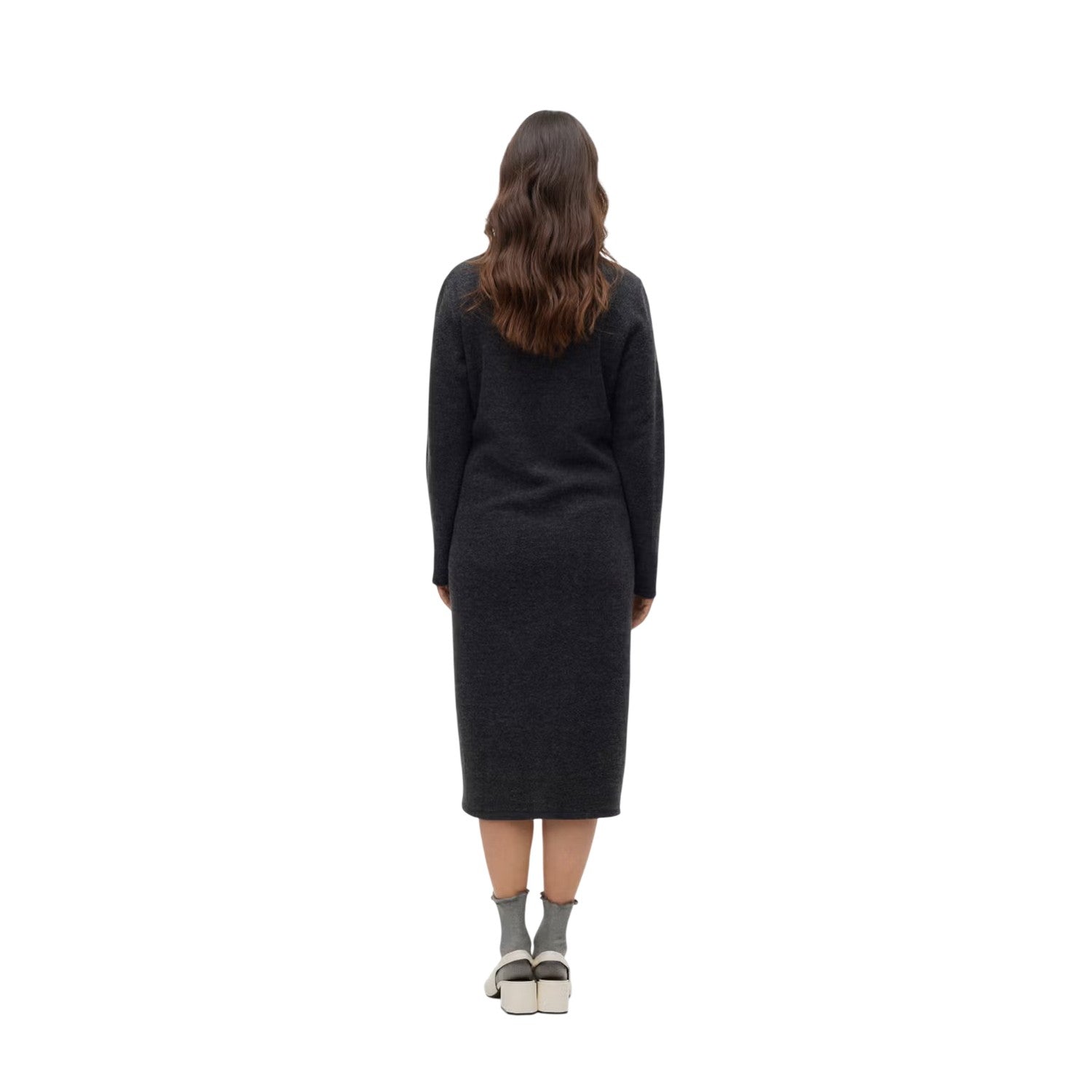 Obsidian Black - Back - Mamalicious Womens-Ladies Vmmebba Maternity Sweater Dress