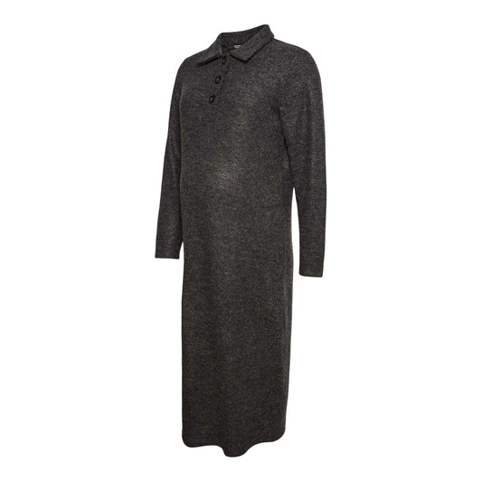 Obsidian Black - Front - Mamalicious Womens-Ladies Vmmebba Maternity Sweater Dress
