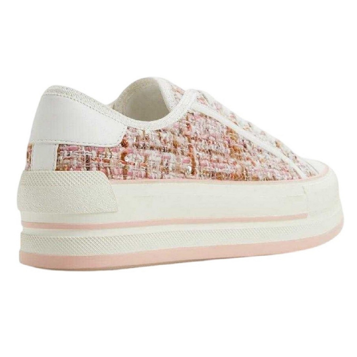 Pink - Back - Aldo Womens-Ladies Rayes Tweed Trainers