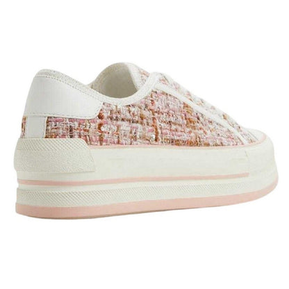 Pink - Back - Aldo Womens-Ladies Rayes Tweed Trainers
