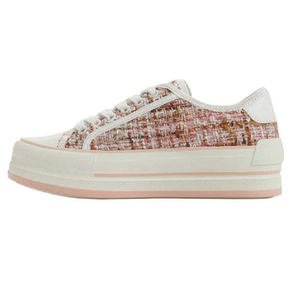 Pink - Side - Aldo Womens-Ladies Rayes Tweed Trainers