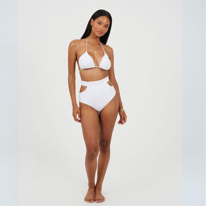 White - Lifestyle - Brave Soul Womens-Ladies Plain Regular Bikini Bottoms