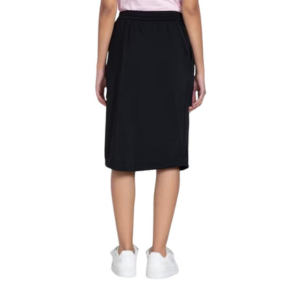 Black - Back - Adidas Womens-Ladies Originals Lace Up Regular Midi Skirt
