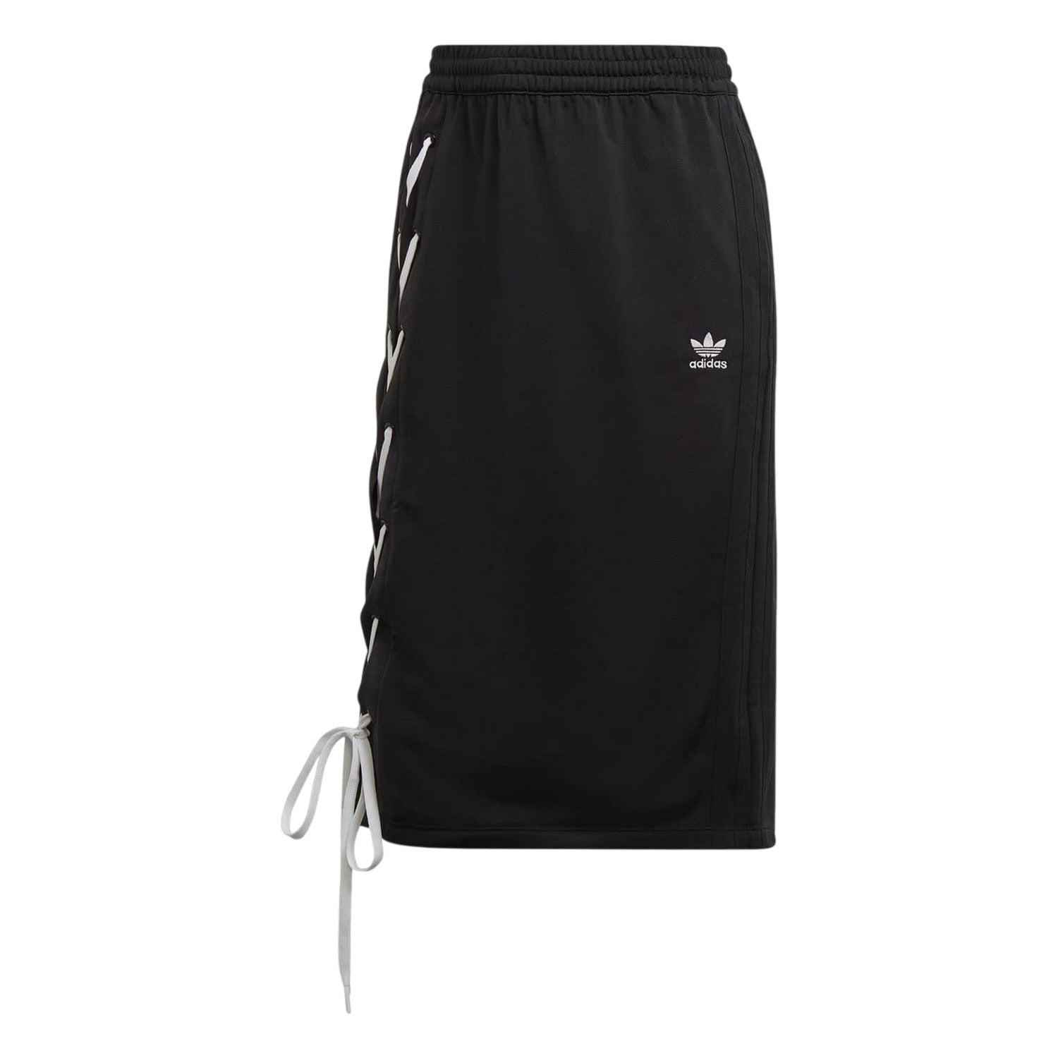 Black - Front - Adidas Womens-Ladies Originals Lace Up Regular Midi Skirt