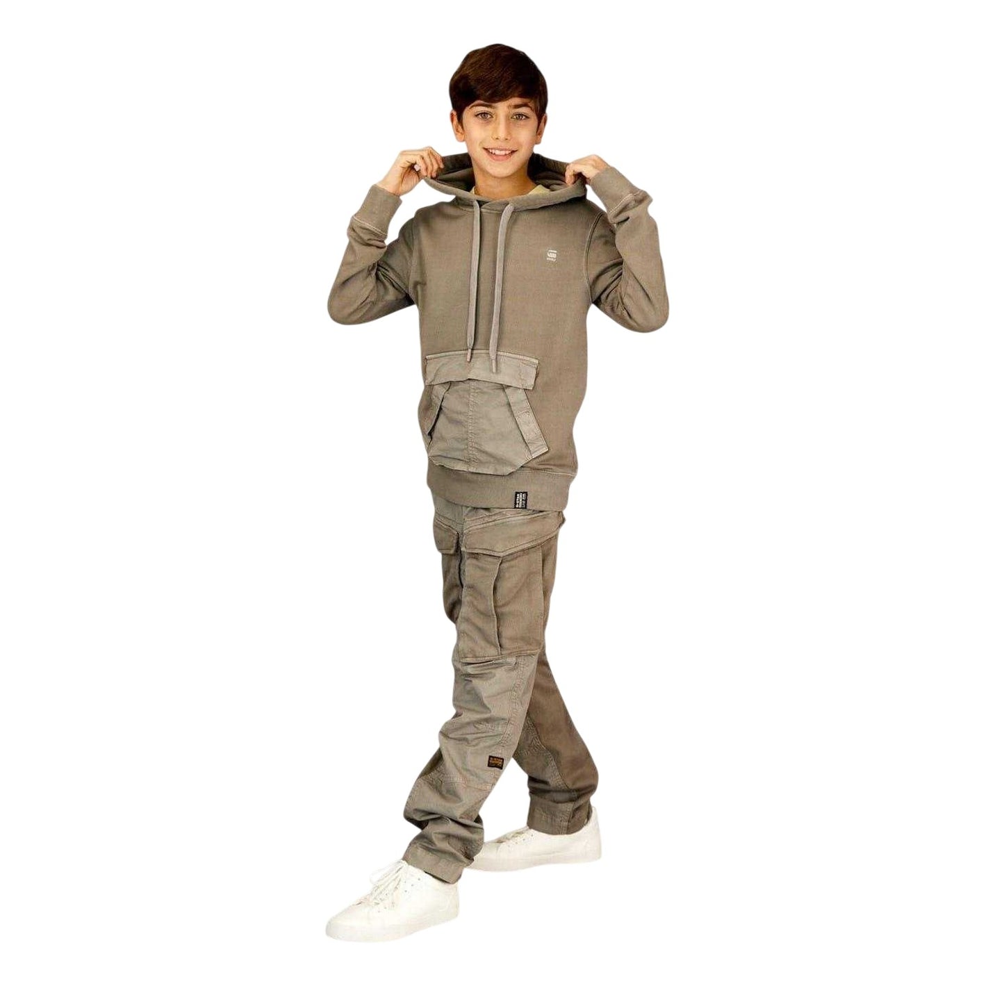 Elephant - Side - G-Star Childrens-Kids Utility Pocket Drawstring Hoodie