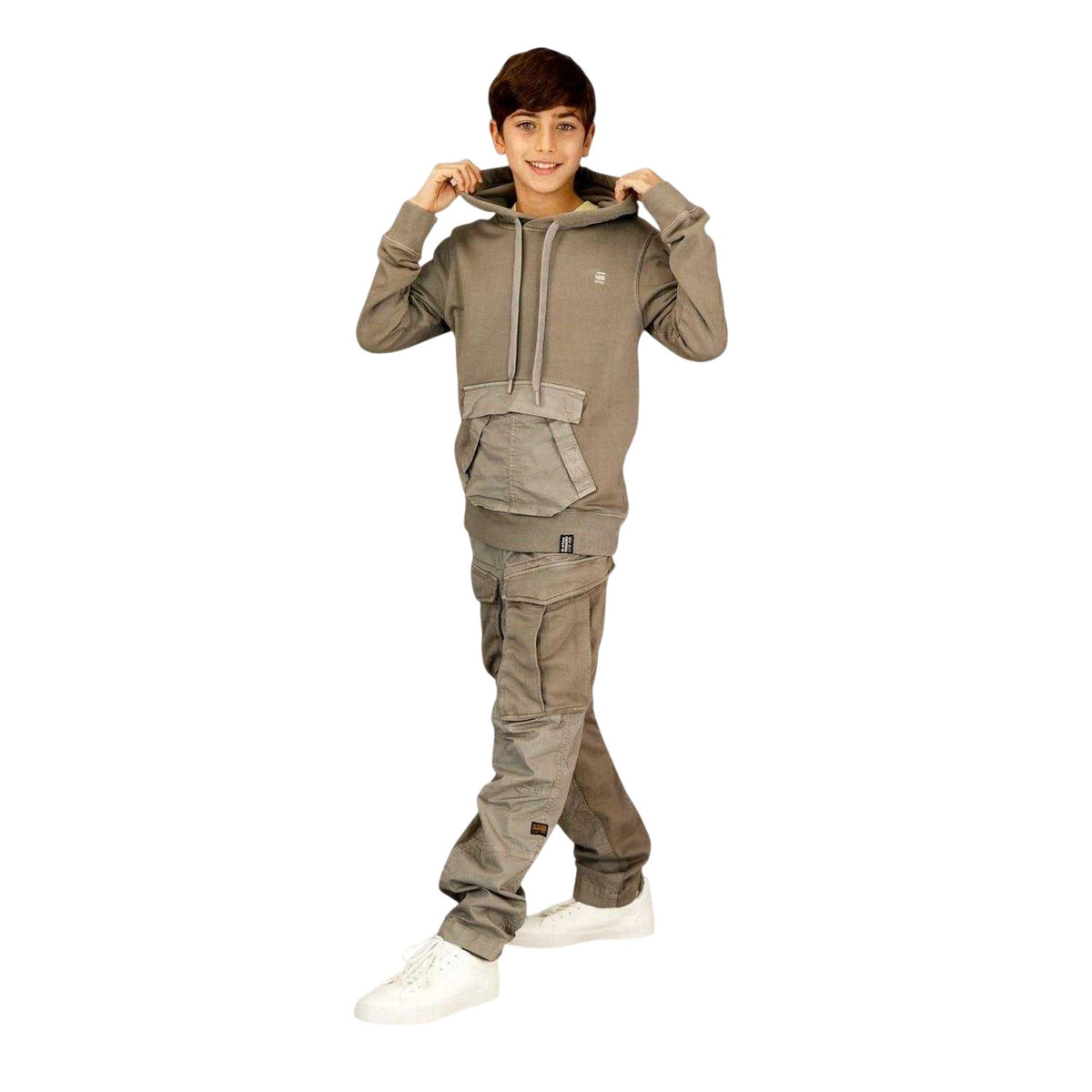 Elephant - Side - G-Star Childrens-Kids Utility Pocket Drawstring Hoodie