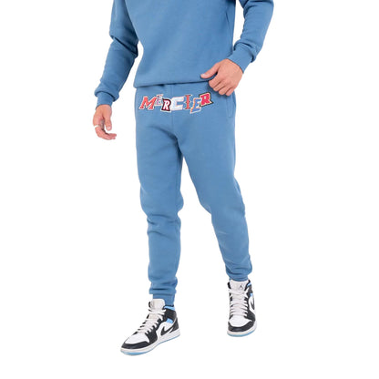 Blue - Side - Mercier Mens Anonymous Jogging Bottoms