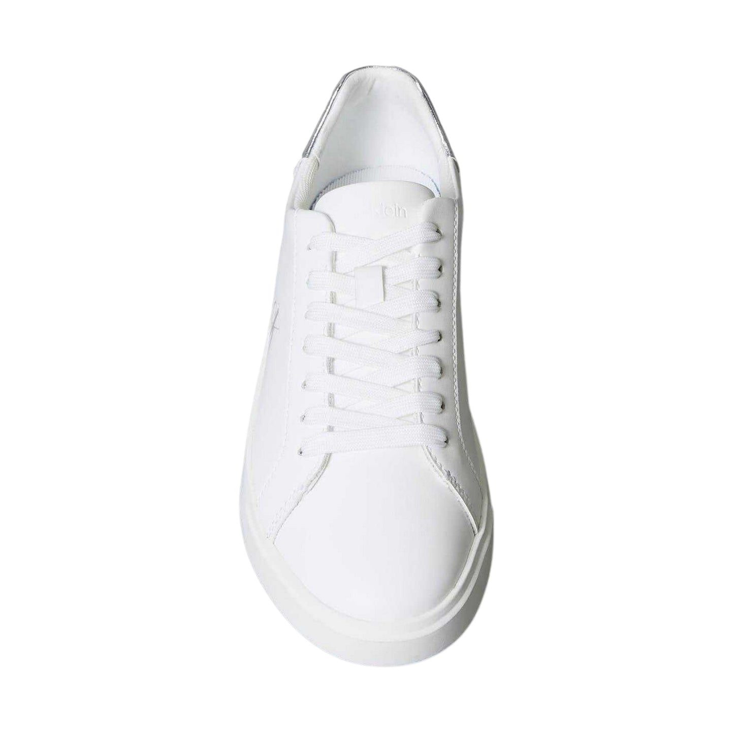 White - Back - Calvin Klein Womens-Ladies Brooke Leather Court Trainers