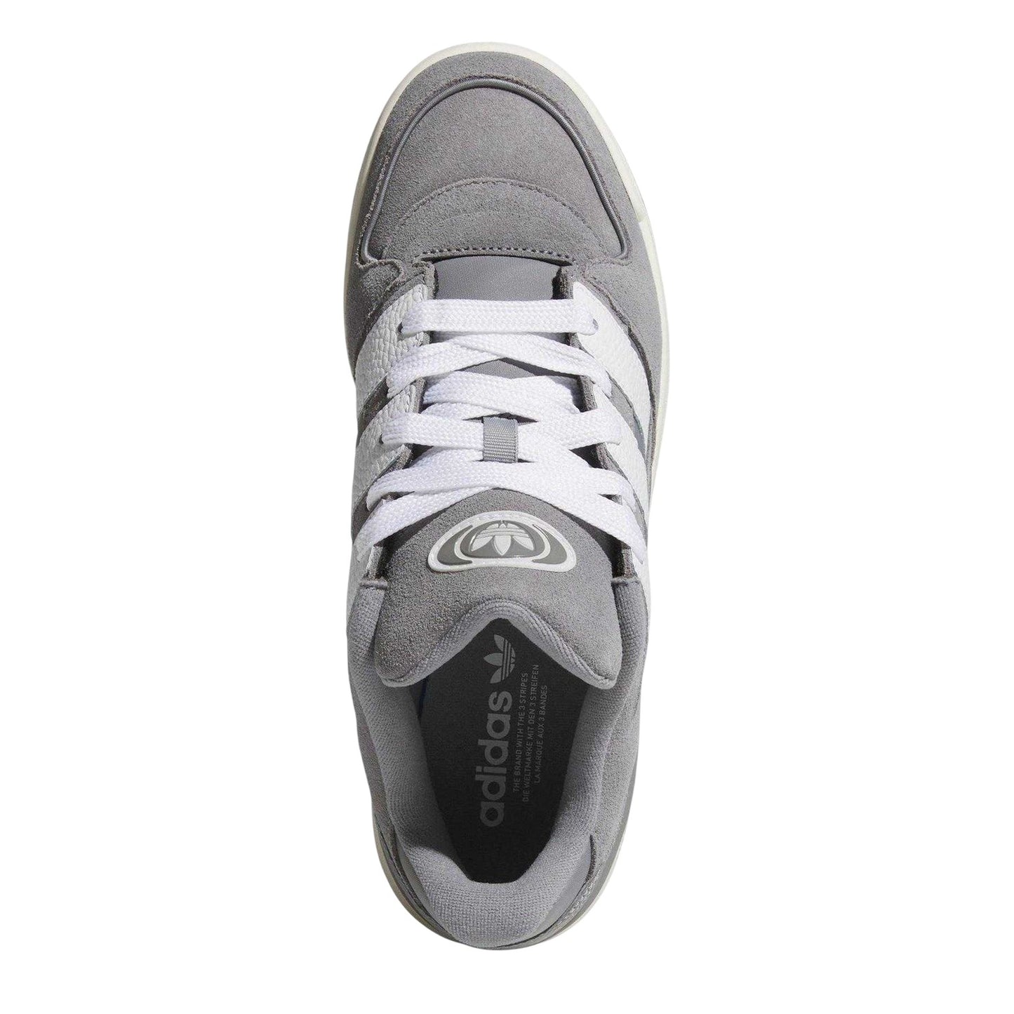 Grey Three - Side - Adidas Womens-Ladies Forum Suede Trainers