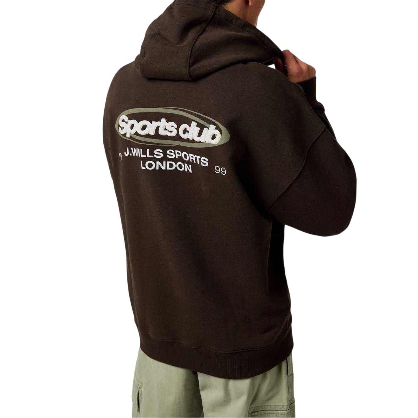 Coffee - Back - Jack Wills Mens Back Print Regular Hoodie