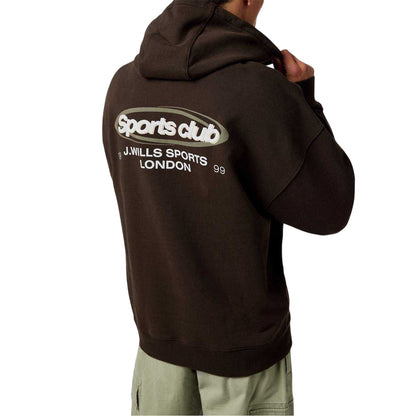 Coffee - Back - Jack Wills Mens Back Print Regular Hoodie