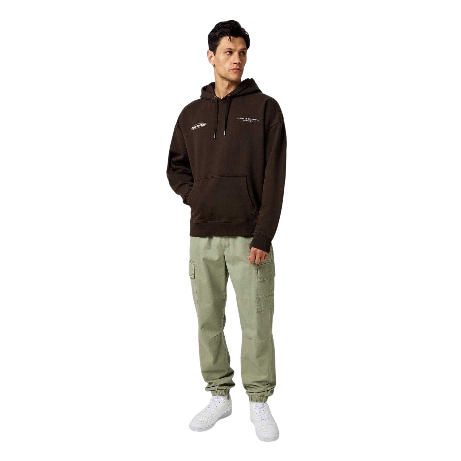 Coffee - Side - Jack Wills Mens Back Print Regular Hoodie