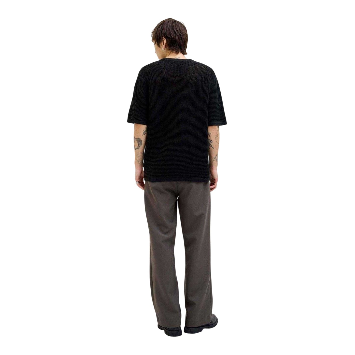 Black - Back - Jack And Jones Mens Joralmeria Crew Neck T-Shirt