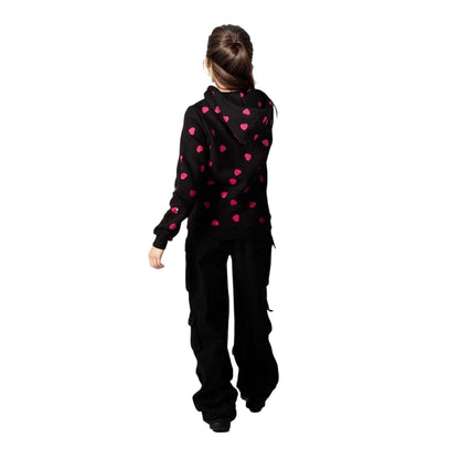 Black - Back - Hype Womens-Ladies Heart Hoodie
