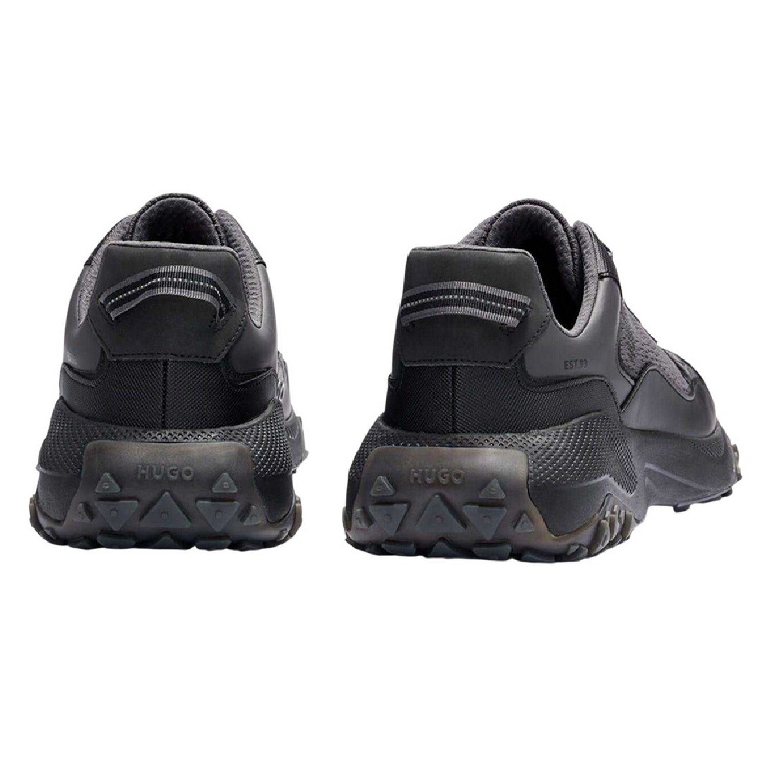 Charcoal - Back - Hugo Mens Cyrus Logo Low Cut Trainers