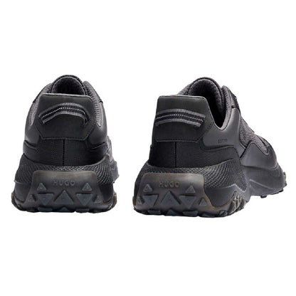 Charcoal - Back - Hugo Mens Cyrus Logo Low Cut Trainers