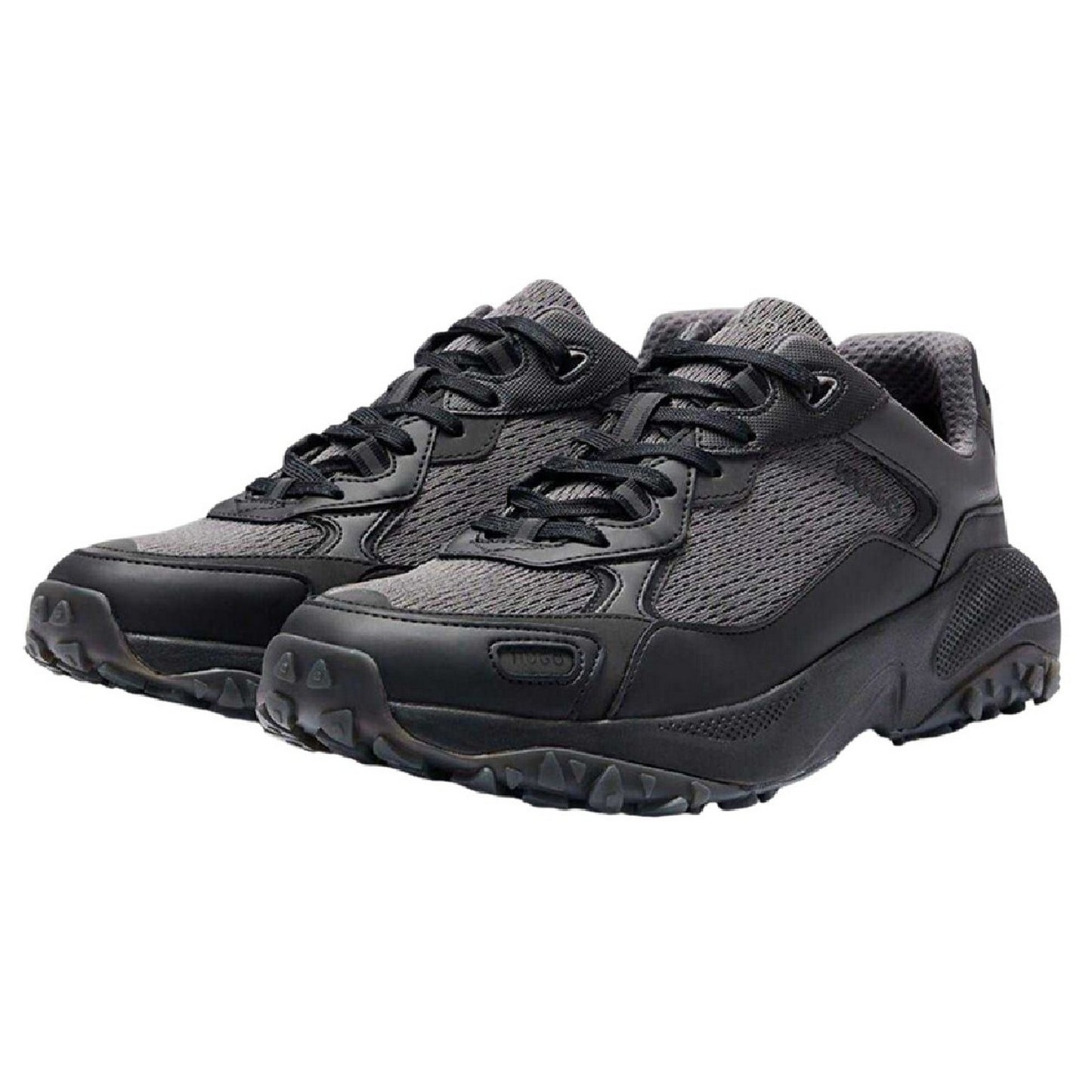 Charcoal - Lifestyle - Hugo Mens Cyrus Logo Low Cut Trainers