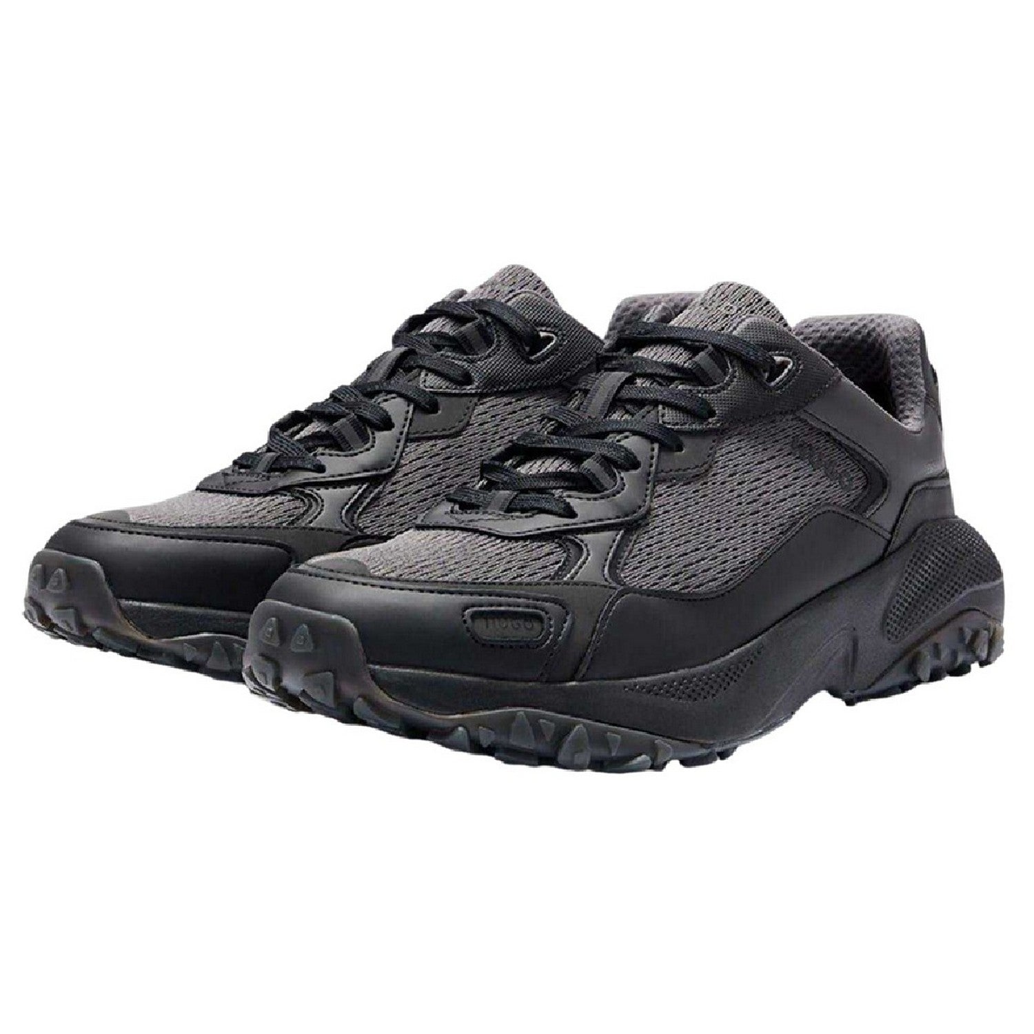 Charcoal - Lifestyle - Hugo Mens Cyrus Logo Low Cut Trainers