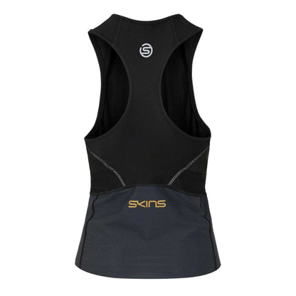 Black - Back - Skins Womens-Ladies Triathlon Vest Top