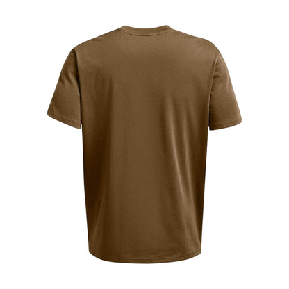 Brown - Back - Under Armour Mens Patch Regular T-Shirt