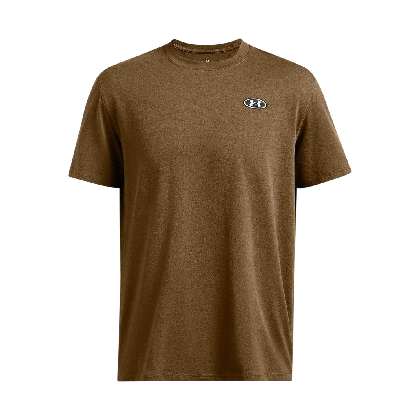 Brown - Front - Under Armour Mens Patch Regular T-Shirt