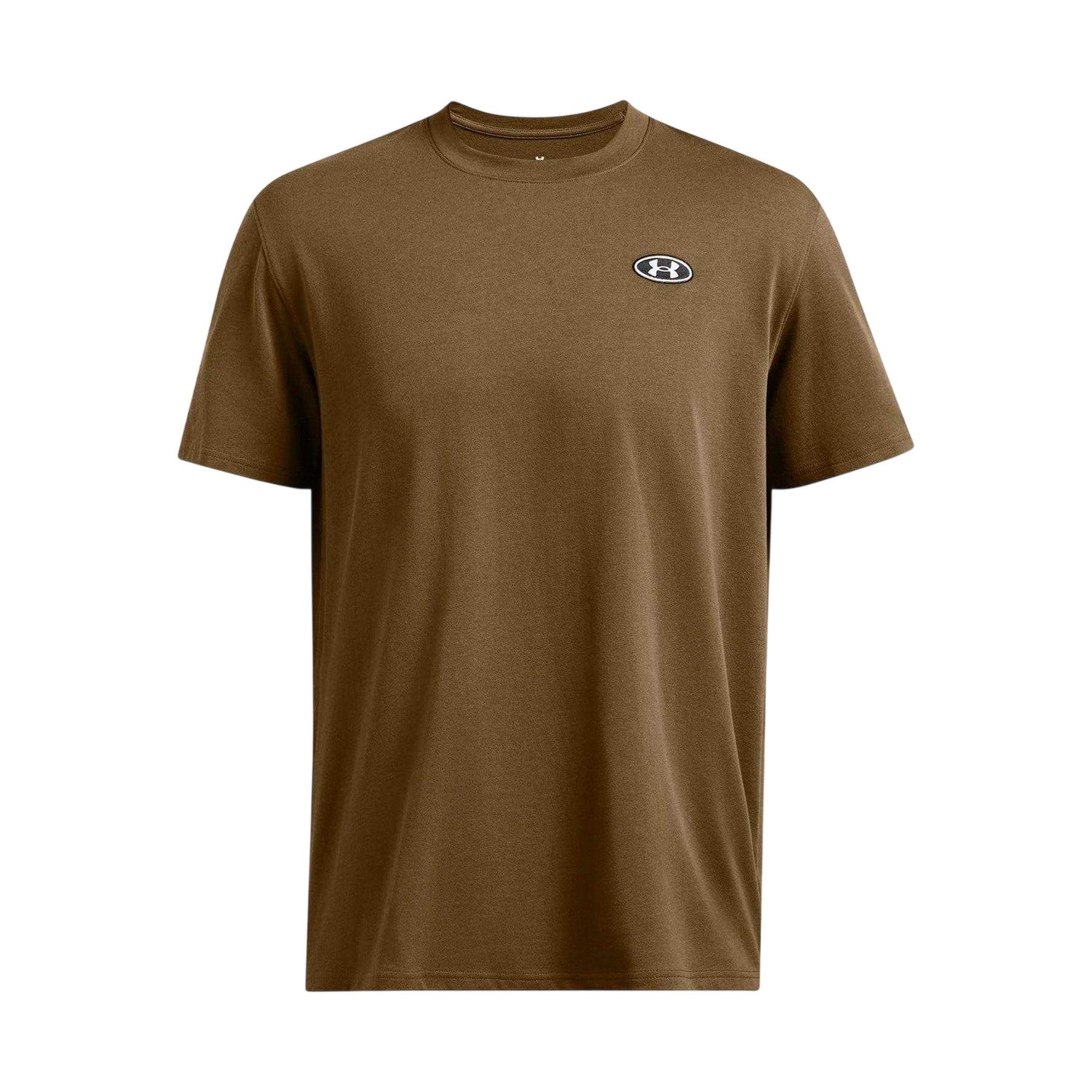 Brown - Front - Under Armour Mens Patch Regular T-Shirt