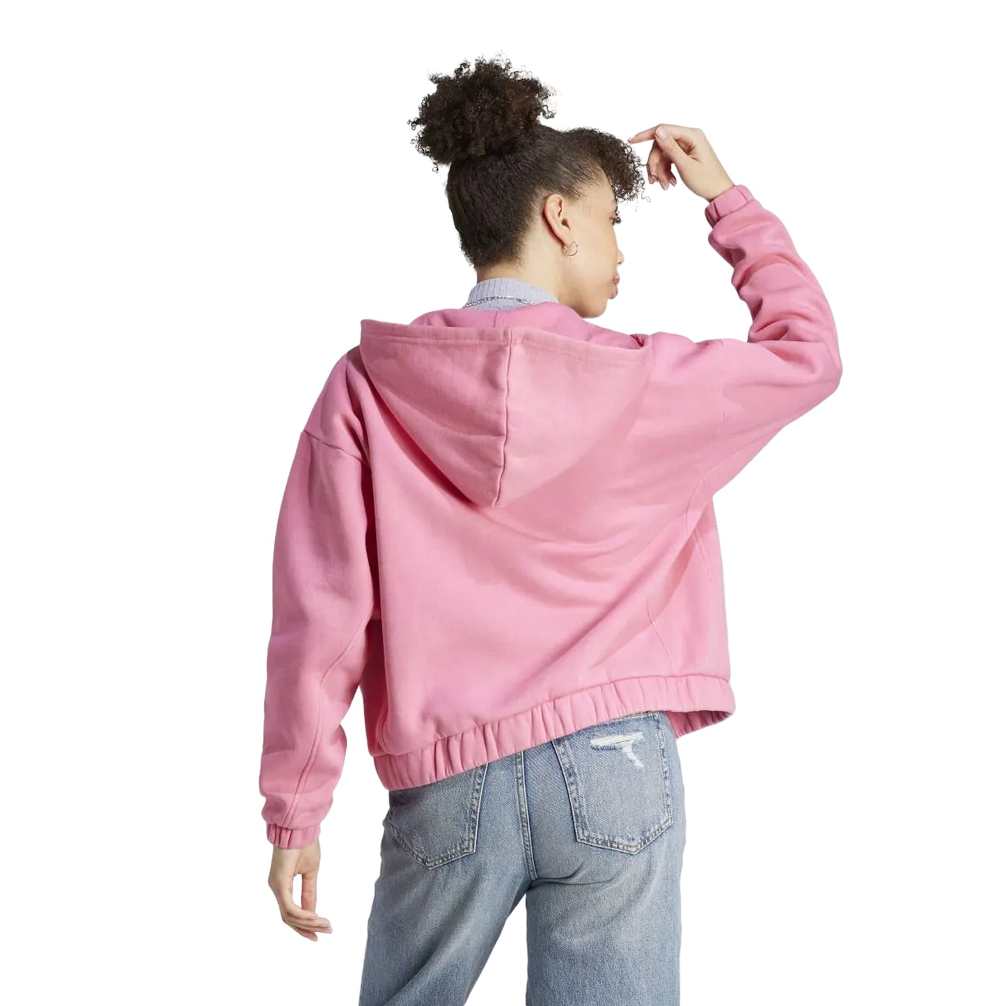 Pink - Back - Adidas Womens-Ladies All SZN Washed Fleece Track Top